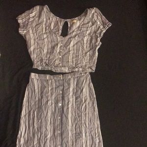 Hollister two pice set top and skirt